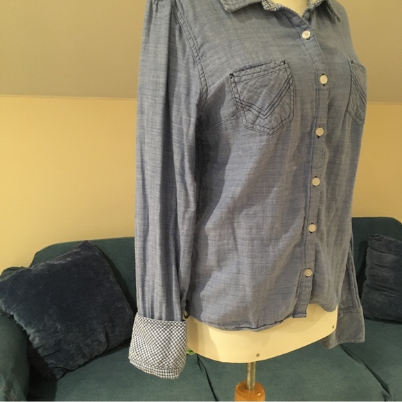 Volcom Blue Denim Cotton long sleeve button up Shirt - Picture 11 of 12